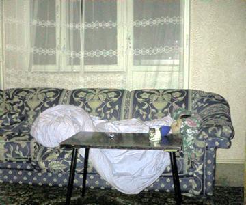 Typical Russian apartment building sitting room 