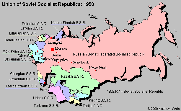 physical map of ussr. pictures Political Map Of