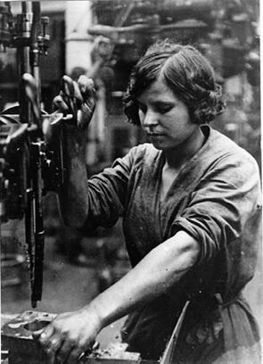 Woman factory worker. From "Stalinism as a Way of Life" yale/edu