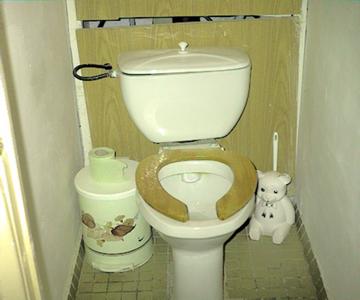 Typical Russian apartment building bathroom